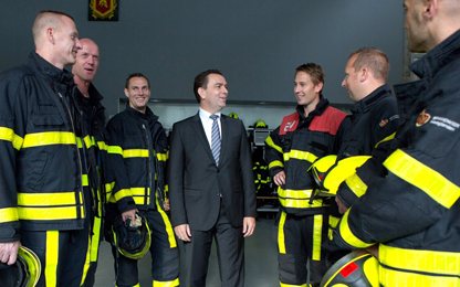 Michel Bezuijen met brandweer